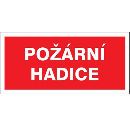 Značka Požární hadice, samolepicí fólie, 100 × 210 mm